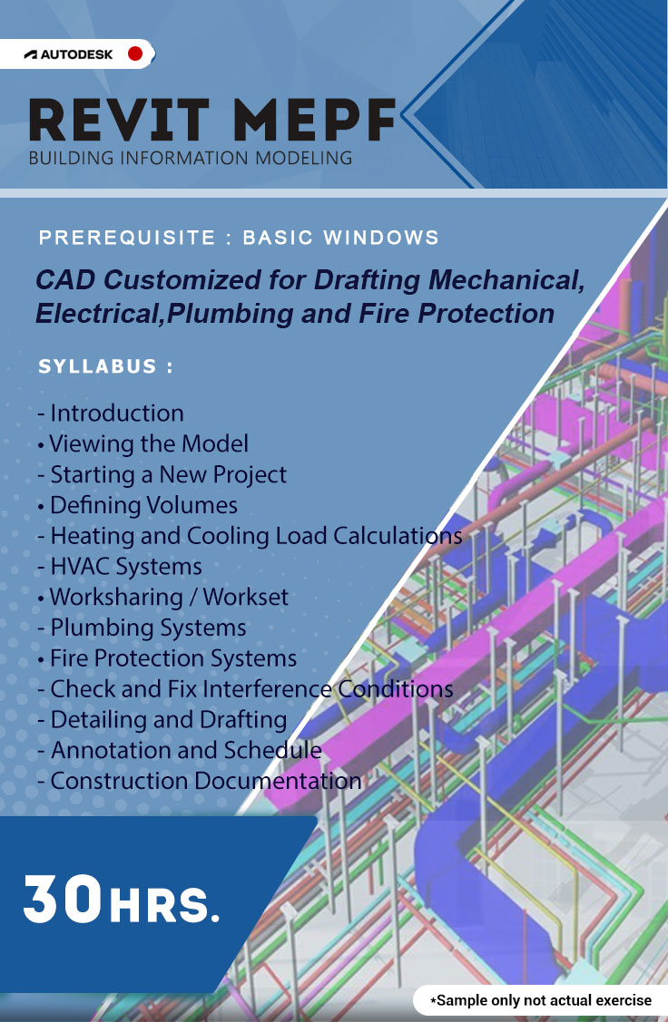 REVIT MEPF Building Information Modeling for  Mechanical, Electrical, Plumbing Design & Fire Protection.